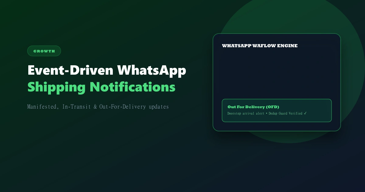 Post-Dispatch Retention: Event-Driven WhatsApp Shipping Updates (Manifested, In Transit, OFD)